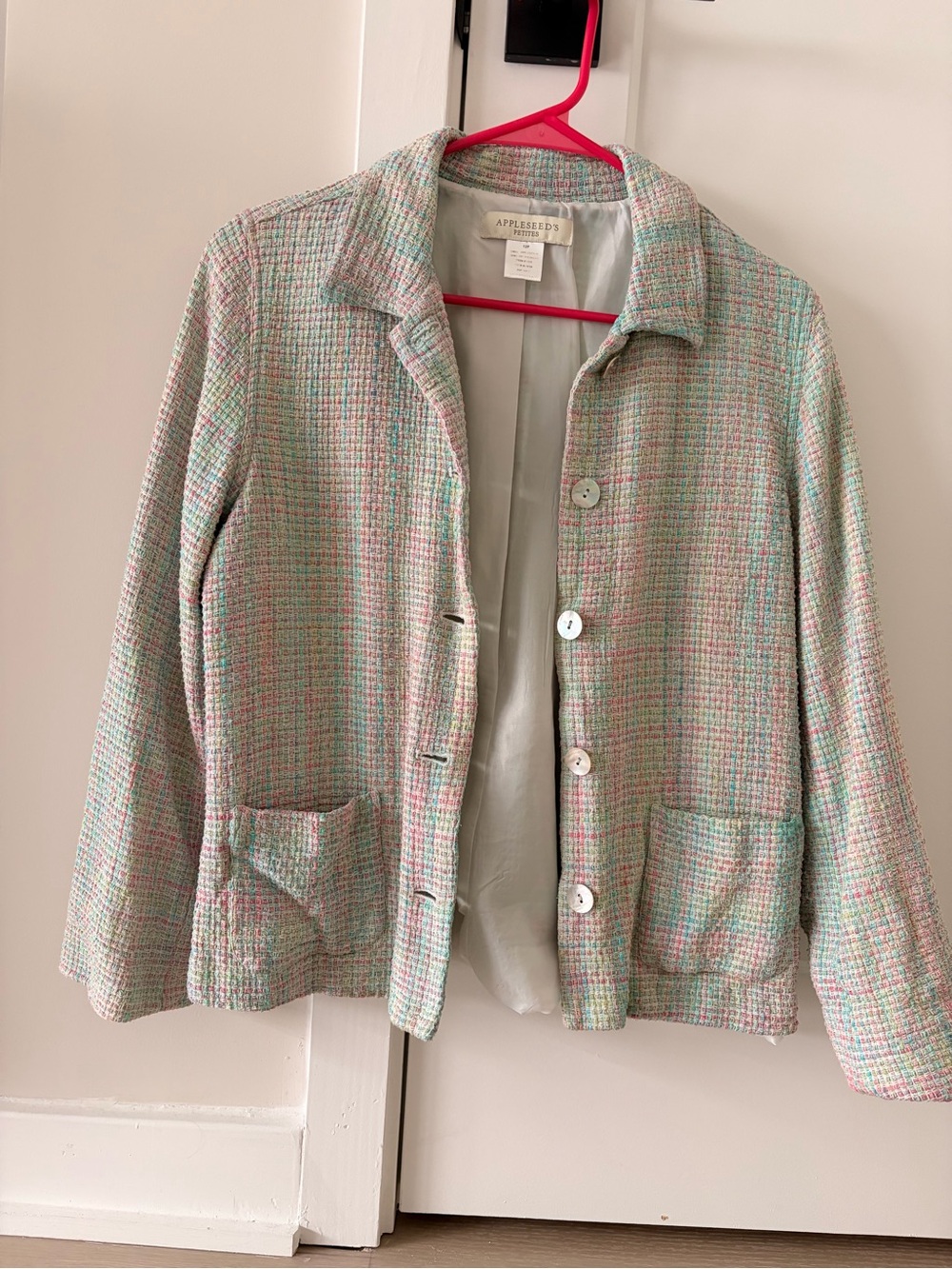 Appleseed's Pastel Tweed Blazer - Pink & Mint